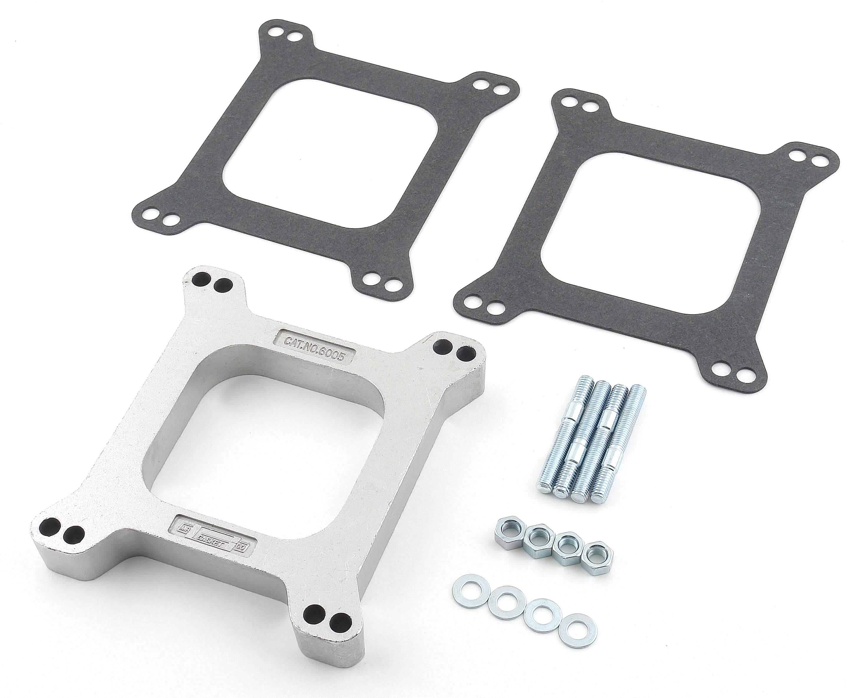 Mr. Gasket, Mr Gasket 6005 Holley Edelbrock 1" Open Center Aluminum Carb Spacer Kit